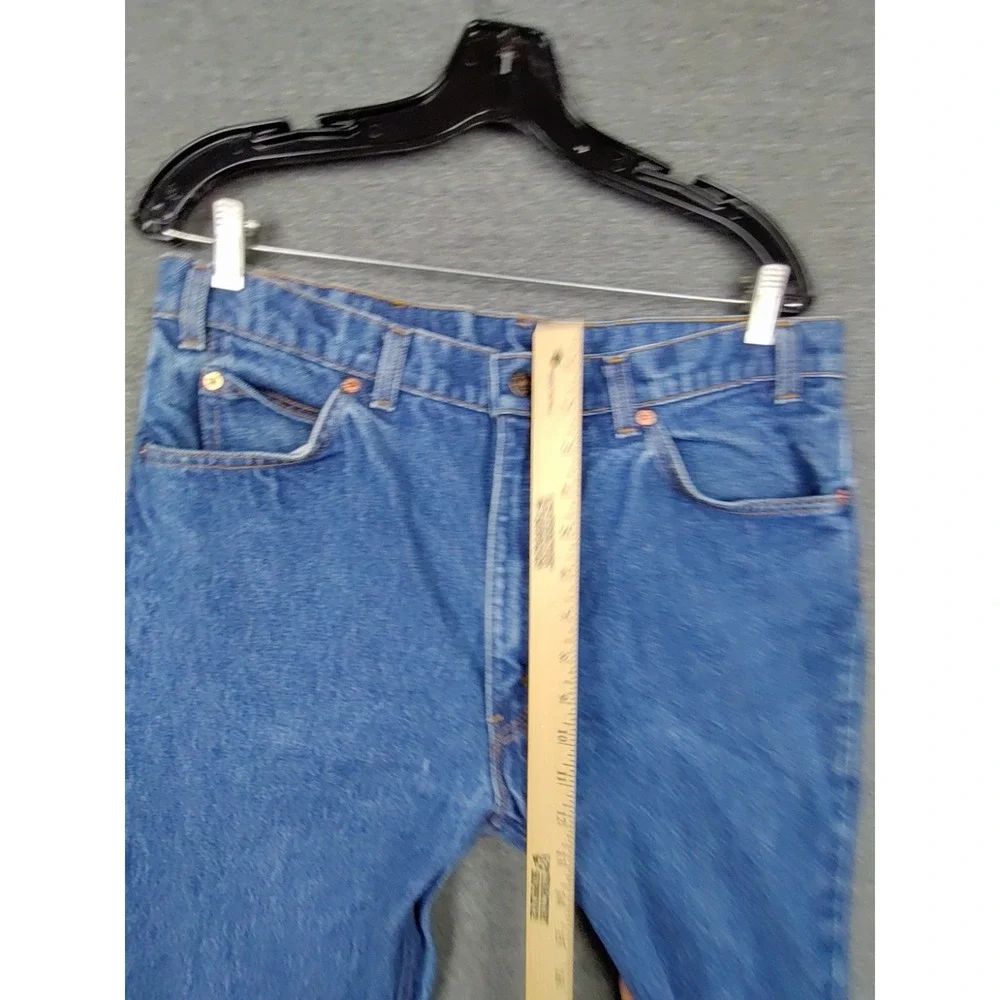 VTG Levis Jeans Mens‎ 36x34 Blue Denim 517 Bootcut Orange Tab USA 90s Talon Zip